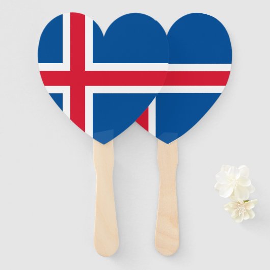 IJsland - hartvlag Handwaaier (Voorkant en achterkant)