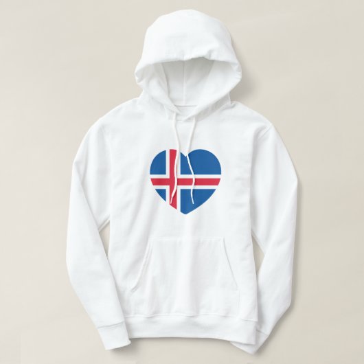IJsland - hartvlag Hoodie (Design voorkant)