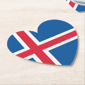 IJsland - hartvlag Kartonnen Onderzetters (Gekanteld)