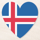 IJsland - hartvlag Kartonnen Onderzetters (Voorkant)