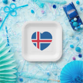 IJsland - hartvlag Papieren Bordje (Feest)