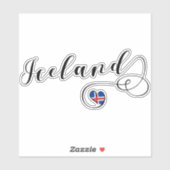 IJsland - hartvlag Sticker (Vel)
