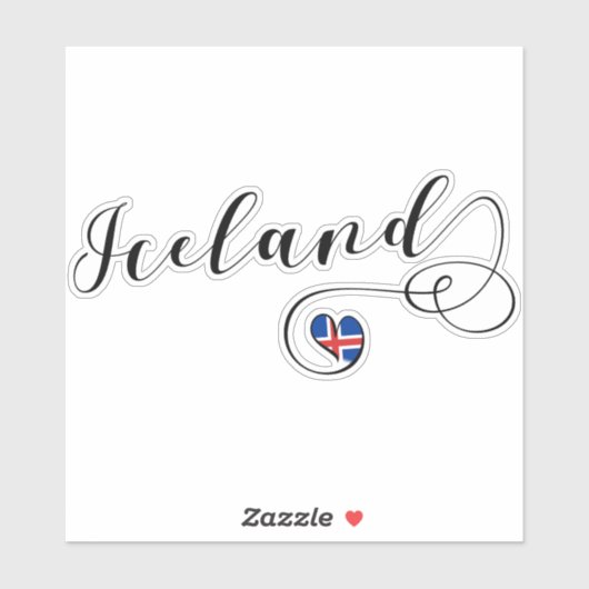 IJsland - hartvlag Sticker (Vel)
