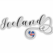 IJsland - hartvlag Sticker (Voorkant)