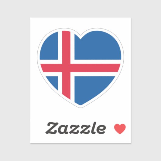 IJsland - hartvlag Sticker (Vel)