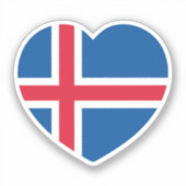 IJsland - hartvlag Sticker (Voorkant)