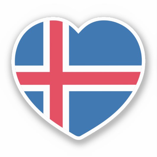 IJsland - hartvlag Sticker (Voorkant)