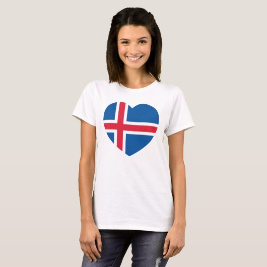 IJsland - hartvlag T-shirt (Voorkant volledig)