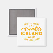 IJsland Hiking LANDMANNALAUGAR Est. 1477 Premium T Magneet (Voorkant / Achterkant)