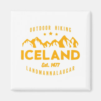 IJsland Hiking LANDMANNALAUGAR Est. 1477 Premium T Magneet