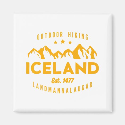 IJsland Hiking LANDMANNALAUGAR Est. 1477 Premium T Magneet (Voorkant)