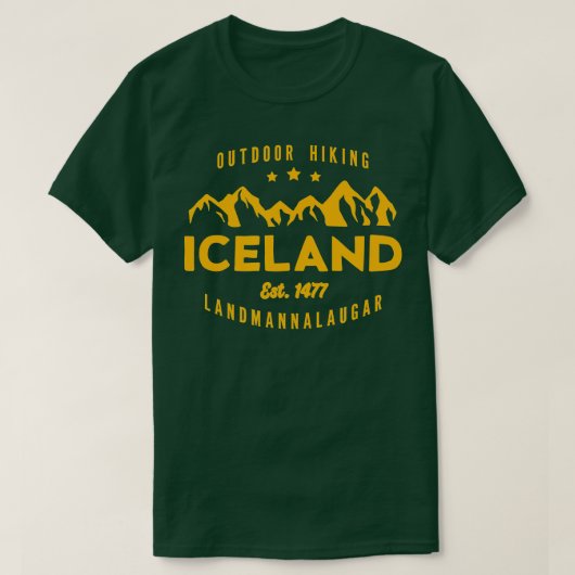 IJsland Hiking LANDMANNALAUGAR Est T-shirt (Design voorkant)