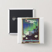 IJsland Hvannadalshnúkur Vierkante Button 5,1 Cm (Voorkant /achterkant)