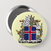 IJsland, IJsland Ronde Button 4,0 Cm (Voorkant /achterkant)