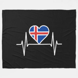 IJsland - IJsland Vlag Hartslag Fleece Deken