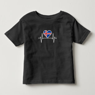 IJsland - IJsland Vlag Hartslag Kinder Shirts