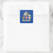 IJsland & IJslandse vlag, embleem, vakantie /sport Vierkante Sticker (Tas)