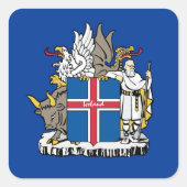IJsland & IJslandse vlag, embleem, vakantie /sport Vierkante Sticker (Voorkant)