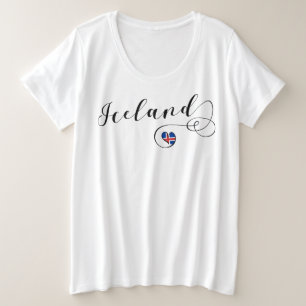 IJsland, IJslandse vlag Grote Maat T-shirt