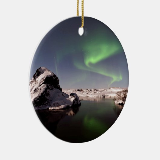 IJsland in de winter Keramisch Ornament (Rechts)