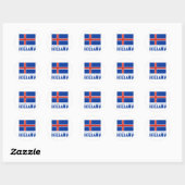 IJsland in Sneeuwkletters en de IJslandse vlag Ronde Sticker (Vel)