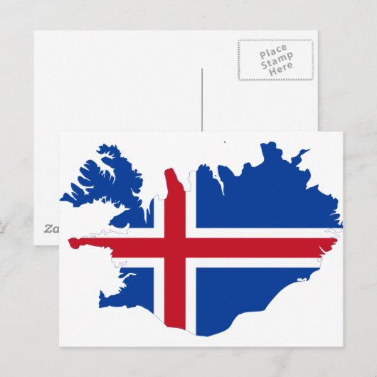 IJsland IS de vlag van Ísland Briefkaart (Voorkant / Achterkant)