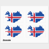 IJsland IS de vlag van Ísland Rechthoekige Sticker (Vel)