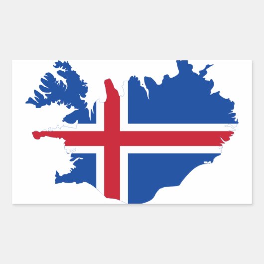IJsland IS de vlag van Ísland Rechthoekige Sticker (Voorkant)