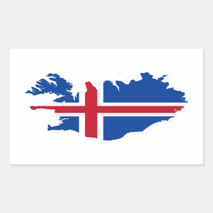 IJsland IS de vlag van Ísland Rechthoekige Sticker