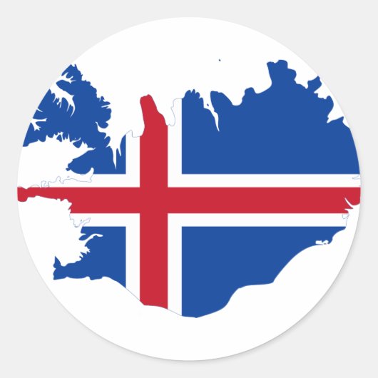 IJsland IS de vlag van Ísland Ronde Sticker (Voorkant)