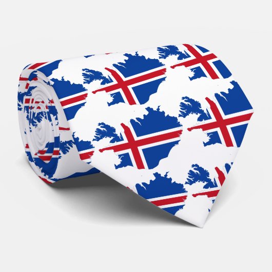 IJsland IS de vlag van Ísland Stropdas (Opgerold)