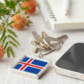 IJsland IS Ísland Flag Sleutelhanger (Zijkant)