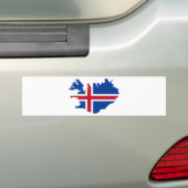 IJsland IS Ísland Vlag kaart Bumpersticker (Op auto)