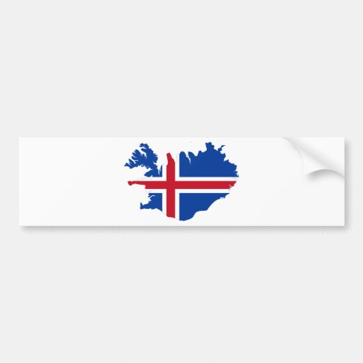 IJsland IS Ísland Vlag kaart Bumpersticker (Voorkant)