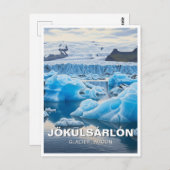 IJsland Jökulsárlón Glacier Lagoon Reizen Briefkaart (Voorkant / Achterkant)