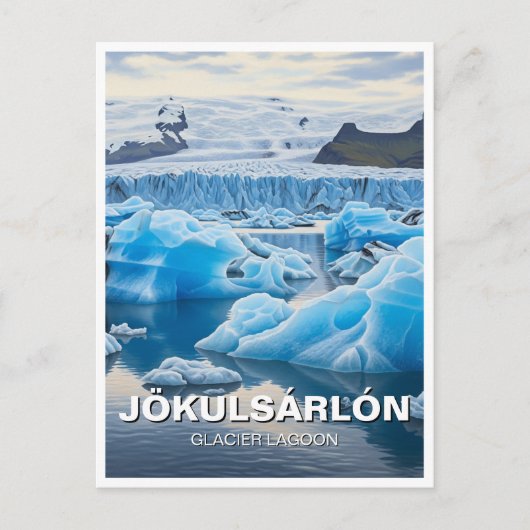 IJsland Jökulsárlón Glacier Lagoon Reizen Briefkaart (Voorkant)