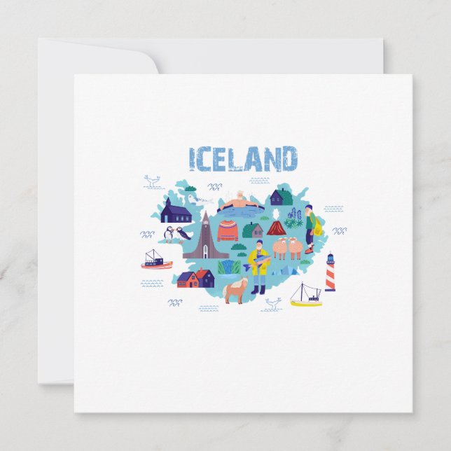IJsland kaart (Voorkant)