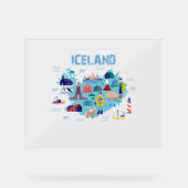 IJsland kaart Acryl Bord (Voorkant)