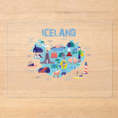 IJsland kaart Acryl Uitnodigingen (Voorkant)