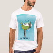 IJsland Kaart Afbeelding reisposter. T-shirt (Voorkant)