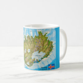 IJsland Kaart Ansichtkaart Koffiemok