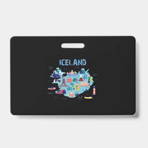 IJsland kaart Badge