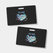 IJsland kaart Badge (Voor- en achterkant)