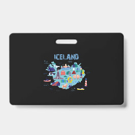 IJsland kaart Badge