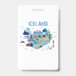IJsland kaart Badge