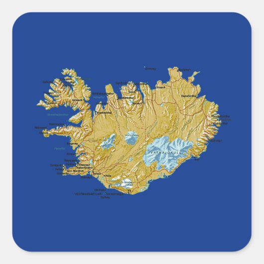 IJsland Kaart Sticker (Voorkant)