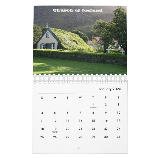 IJsland Kalender (Jan 2026)