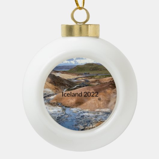 IJsland - Keramische Versiering Bal Ornament (Voorkant)