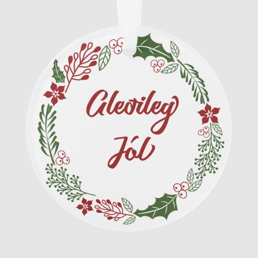 IJsland kerstavond, Gleðileg jól Ornament (achterkant)