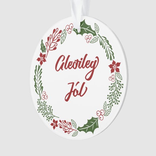 IJsland kerstavond, Gleðileg jól Ornament (voorkant)